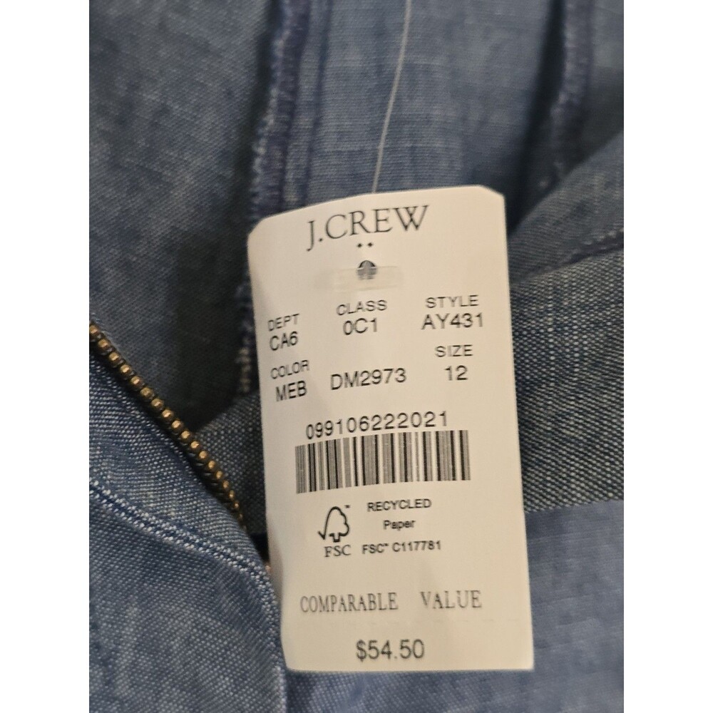 J.Crew Blue Chambray Shorts Womens Size 12 NWT 100% Cotton Casual Summer - Picture 9 of 11